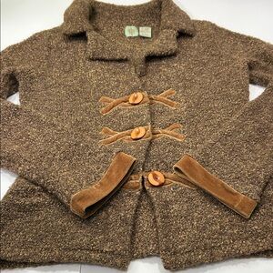 HWR Anthropologie Brown Textured  sweater jacket